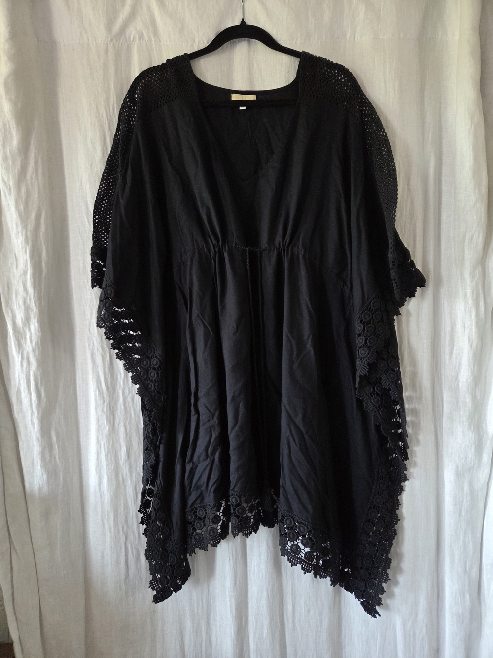 Sole La Vie | Black Crochet-Trim Swim Coverup